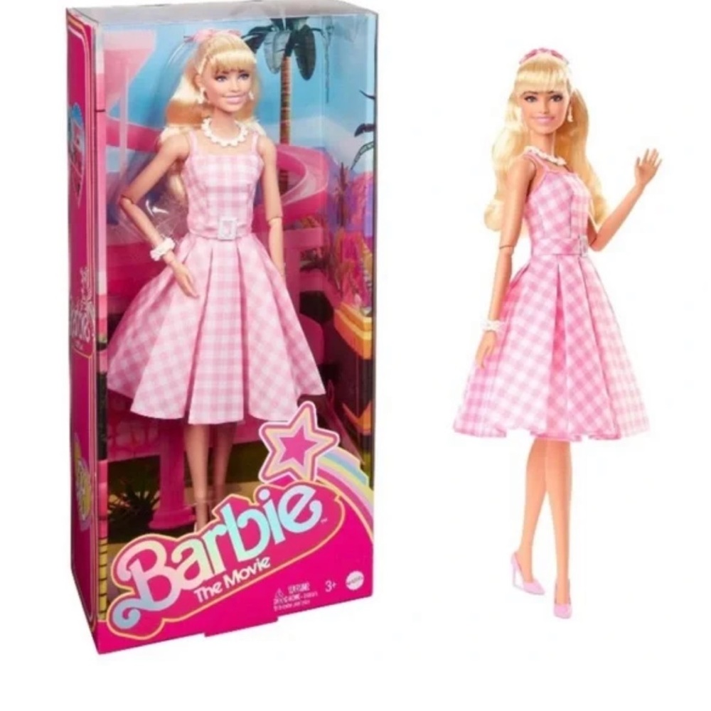 NIB Barbie The Movie Margot Robbie Pink Gingham Doll/ Barbie the Movie Collector